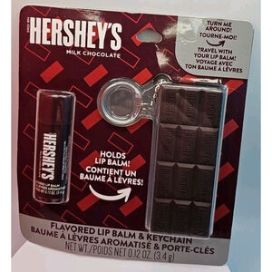 Hershey’s Milk Chocolate Flavored Lip Balm & Travel Keychain Holder 2-Piece Set